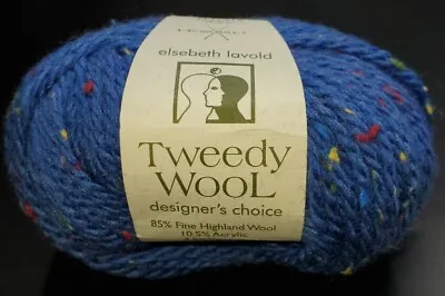Skein/ball Of (disc) Elsebeth Lavold Tweedy Wool Yarn - Color #10 Blue • $9