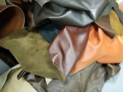 $25.95 • Buy 8 Lb Bulk Scrap Leather Trimmings, Cowhide Remnants, Premium Leather