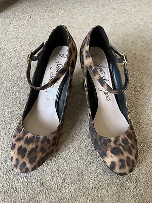 Marks And Spencer Leopard Print Mary Jane Shoes Size 6 • £2.99