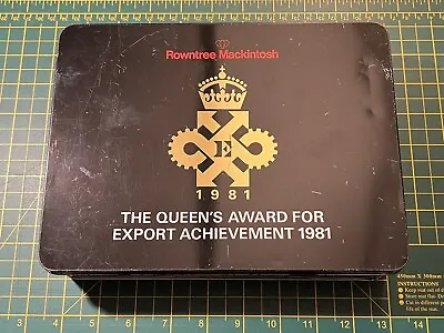£15 • Buy Rowntree Mackintosh Queen's Award Export Achievement 1981 Employees Biscuit Tin