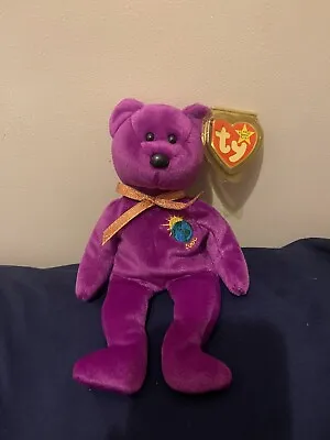 TY Beanie Babies Millenium - Rare Bear Errors Tag With Protector • £20