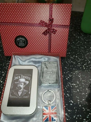 £11.99 • Buy Jack-Daniels-Set (Lighter Silver-Metal Box For Tobacco-Trinket  Jack Daniels) 