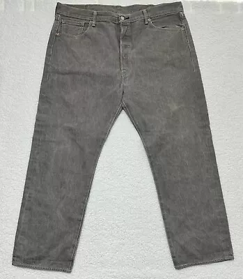 Levis Mens 501 Classic Straight Denim Jeans Light Gray 5 Pocket 42x30 Cotton • $24