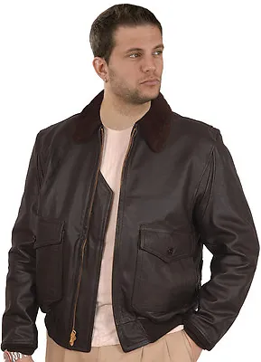 G1 Navy GOATSKIN Leather Bomber Jacket • $450