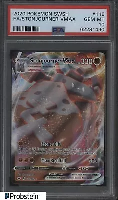 2020 Pokemon SWSH Stonjourner Vmax FA #116 PSA 10 GEM MINT • $0.99