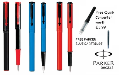£22.99 • Buy PARKER BETA STANDARD FOUNTAIN CALLIGRAPHY - Black Blue Red Navy Burgundy - 
