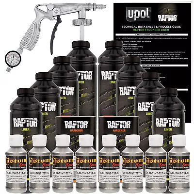 U-POL Raptor Tintable Pewter Metallic Spray-On Truck Bed Liner Spray Gun 8 Liter • $419.99