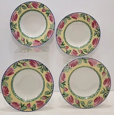 Villeroy & Boch Switch Summerhouse A Rose Soup Bowls Set Of 4 Germany • $39.99