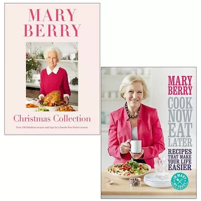 Mary Berry 2 Books Collection Set Christmas Cook Now Eat Later Hardback NEW  • £31.99