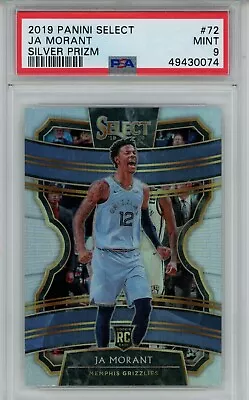 JA MORANT 2019-20 Panini Select Silver Rookie Concourse No. 72 PSA 9 • $59