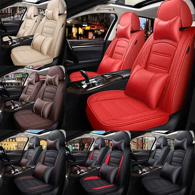 $99.99 • Buy Full Set Luxury Leather Car Seat Covers Front Rear Cushion Protector Universal