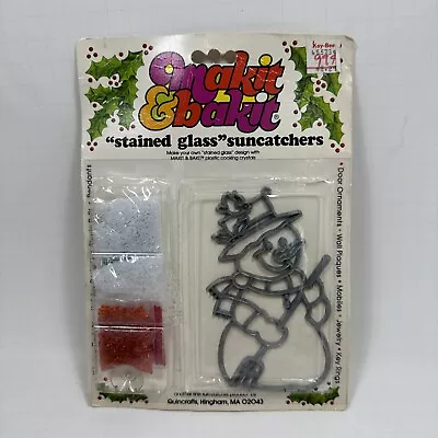 NEW Vintage Makit & Bakit Christmas Stained Glass Suncatchers Quincraft • $12.99