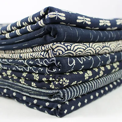 £0.99 • Buy Japanese Indigo Classics 100% Cotton Fabric Navy Blue Per Metre & Samples