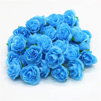 50pcs Artificial Fake Rose Flower Heads Silk Bulk Bouquet Wedding Party Decor • £5.69