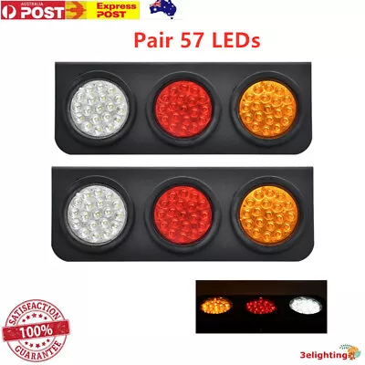 $29.99 • Buy 2 X 12-24V TAIL LIGHTS 57 LED TRUCK UTE TRAILER STOP INDICATOR PAIR 12V-24V Volt