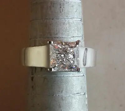 2 Ct Solitaire Princess Cut Diamond Engagement Ring VS2 F White Gold 18k • $5428