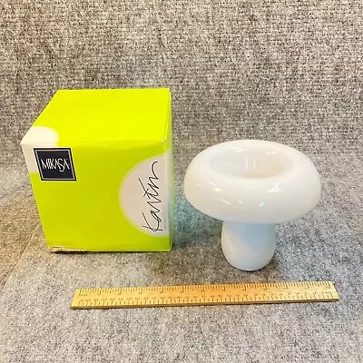 Mikasa 6  Vase UFO White Glass Karim Rashid Design • $22