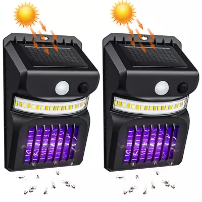 Outdoor Solar Powered LED Mosquito Lamp Fly Bug Insect Zapper Killer Trap Light • $7.99