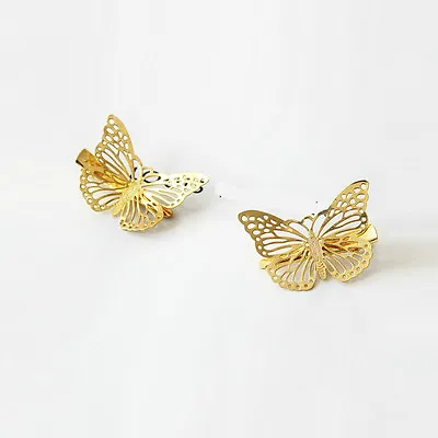 £3.99 • Buy Gold Butterfly Hair Clips Hairpins Wedding Barrette Accessories