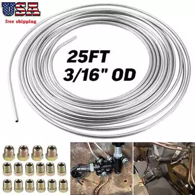 Copper Nickel Brake Line Tubing Kit 3/16 OD 25 Ft Coil Roll All Size Fittings US • $16.98
