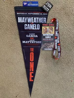 Mayweather Vs Canelo & Garcia-Matthysse 2013 On-Site Pennant And Ticket Lanyard • $150