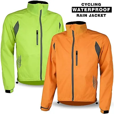 Cycling Waterproof Rain Jacket Bicycle Proof Hi Vis Visibility Breathable Coat • $33.49