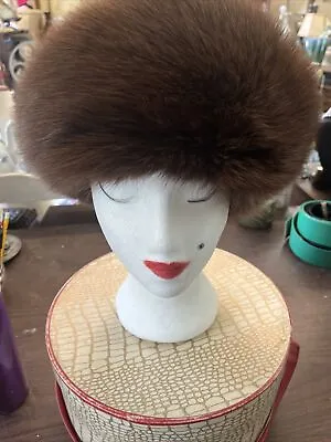 Vtg Dyed Fox Fur Hat Chapeaux • $89