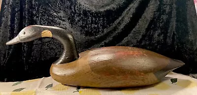 Vintage S.R. White Wooden 24” Carved Canadian Goose Decoy • $125