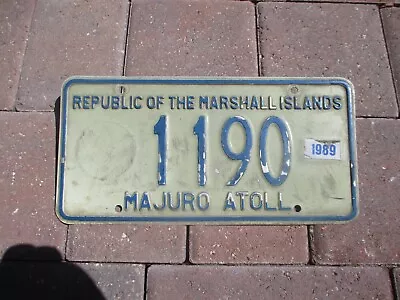 Marshall Islands 1989 Majuro Atoll License Plate  #  1190 • $85