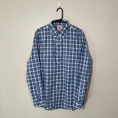 J. Press Blue Plaid Long Sleeve Button Front Dress Shirt NWOT Size XL • $59.82