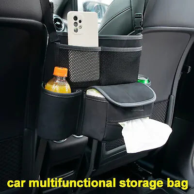 Car Net Pocket Handbag Holder Between Organiser PU Leather Bag Seat Back Storage • $23.85