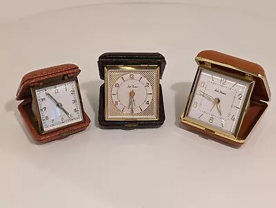 Lot Of 3 Vintage Windup Travel Alarm Clocks -Seth Thomas Florn -Made In Germany • $37.95