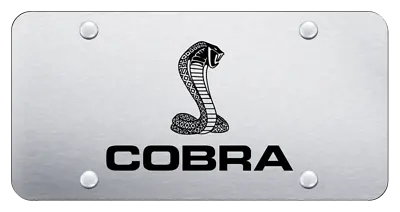 $41.95 • Buy COBRA Emblem Brushed License Plate Licensed (Mustang Laser Etched Premium)