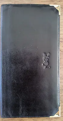 Ysl Ladies Black Soft Leather Note And Card Wallet • $159.95