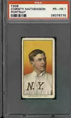 1909 T206 Christy Mathewson Portrait Piedmont - PSA 1 • $1815