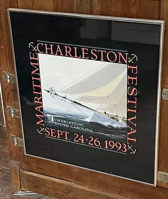 MARITIME Charleston Festival John Mecray 1993 Framed Glass Poster • $69.99