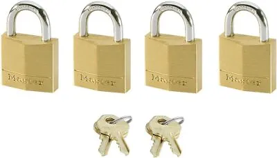 Master Lock Small Padlocks [Key] [Keyed Alike] [Family Pack Of 4] 120EURQNOP -  • £20.58