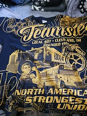 Teamsters Local 407 Workers UNION TShirt Size Lrg Made USA Labor Cleveland Ohio • $19.99