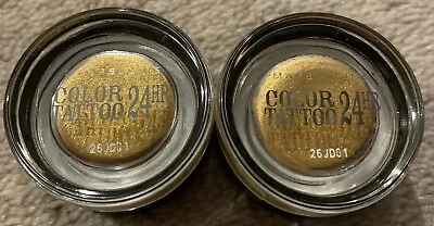 Maybelline Eyeshadow Makeup Color Tattoo 24Hr Cream 75 24K Gold New 2pcs • £10.99