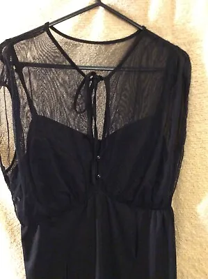 Black Dress With Sheer Top Preloved VGC Size 14AU • $25