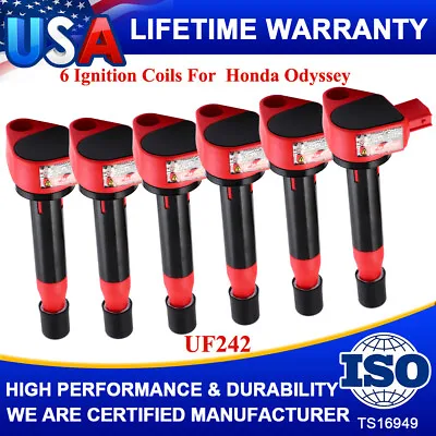 Performance Ignition Coil 6PCS For Acura CL RL TL/ Honda Accord Odyssey V6 Red • $85.95