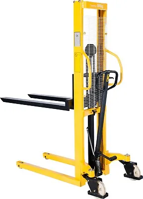 1000kg Manual High Lift Hand Hydraulic Pallet Stacker Truck Forklift Move 1600mm • £1013.35