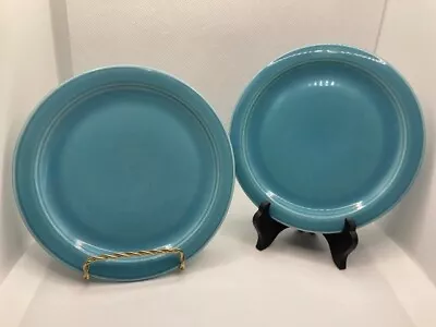 Vernon Kilns Vernonware Early California Bread Plates Azure Blue 2 6 3/8 Inches • $25