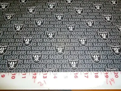  NFL Las Vegas Raiders Cotton Fabric  9  X 58   Mini Black • $4.95