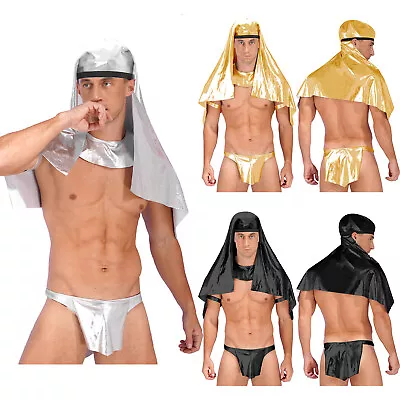 Mens Cosplay Costume Metallic Shiny Underwear Skirt Outfits Egyptian Costume  • £20.03