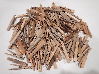 Spring Style Clothes Pins Lot Of 120 Weathered Wooden Assorted Crafts • $13.25