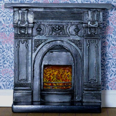 £9.95 • Buy DOLLS  HOUSE 1/12th SCALE FIREPLACE VICTORIAN STYLE  WITH FIRE BASKET
