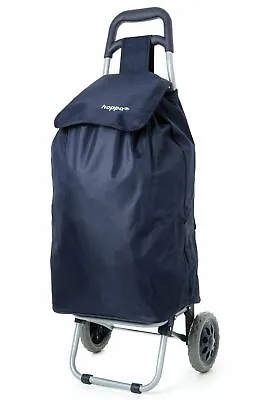 2 Wheel Light Weight Hoppa Navy Strong Folding Shopping Trolley Cart Bag UK • £22.99