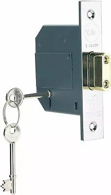 Yale BS 5 Lever Mortice Deadlock 64mm Polished Chrome (B-BSDL-2.5-CH) • £27.99