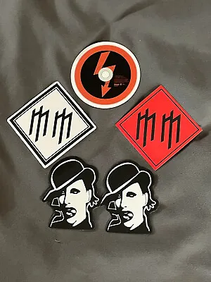 Lot Of 5 MARILYN MANSON 1 3/4  To 2 3/4  Band Logo STICKERS Black FAST! FREE! • $8